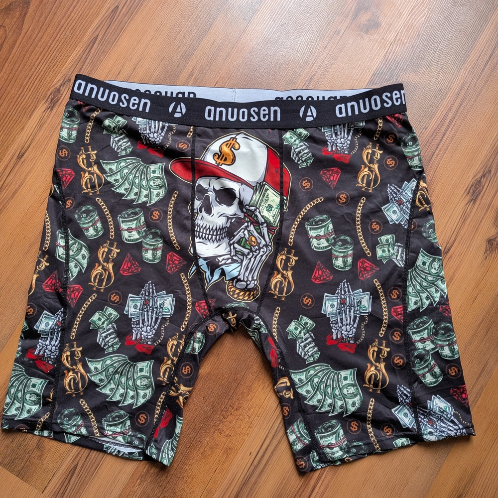 NWOT Bold Graphic Skull and Money Shorts